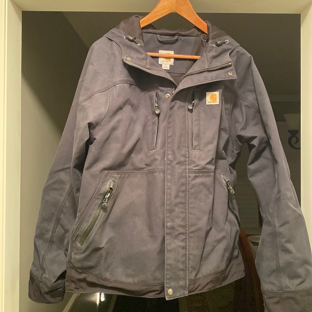 Men’s Medium Blue Hooded Carhartt Jacket